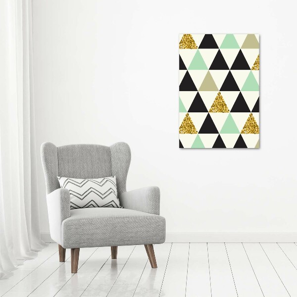 Wall art canvas large Colorful triangles