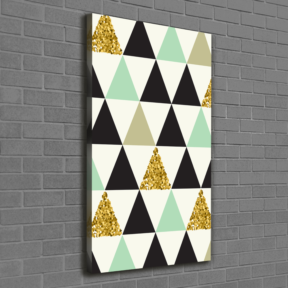 Wall art canvas large Colorful triangles