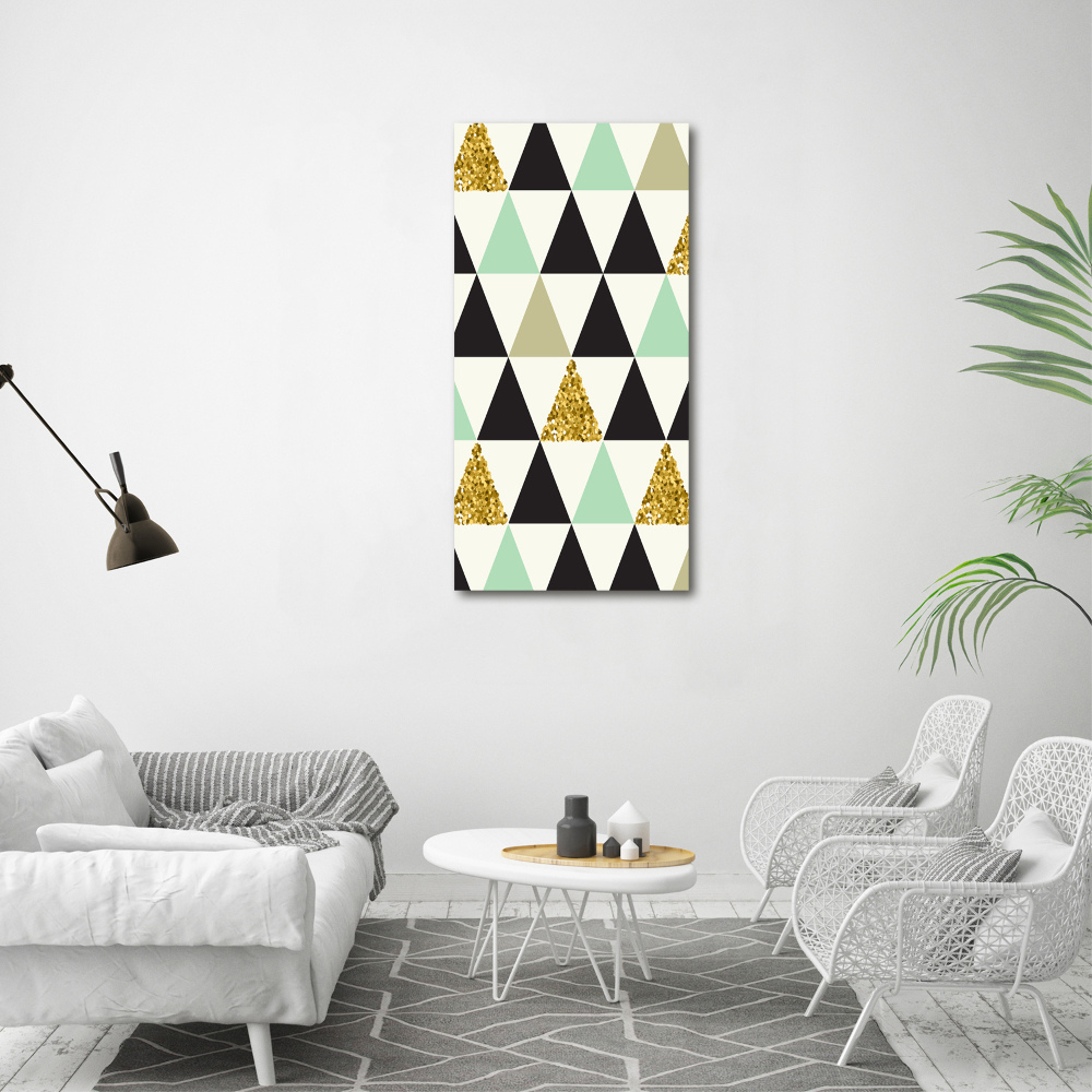 Wall art canvas large Colorful triangles