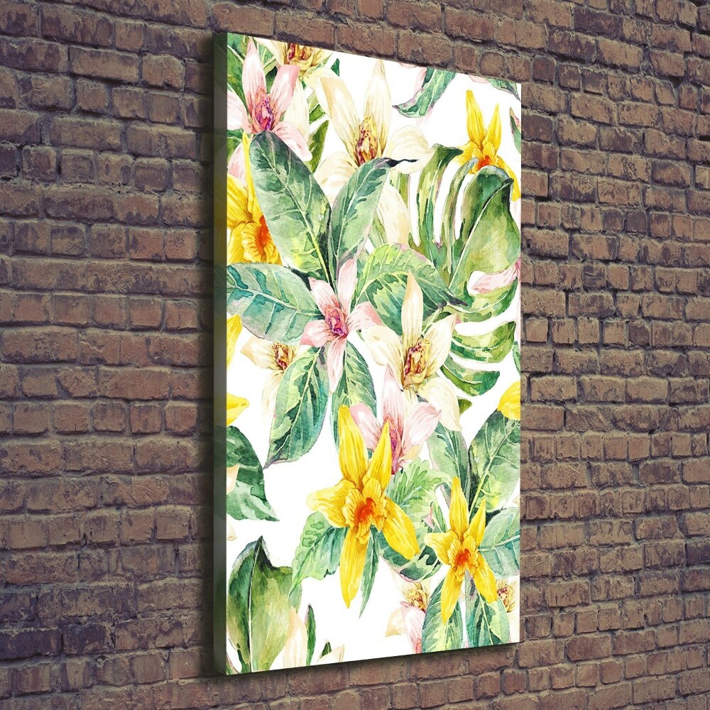 Wall art canvas large Tropical flowers