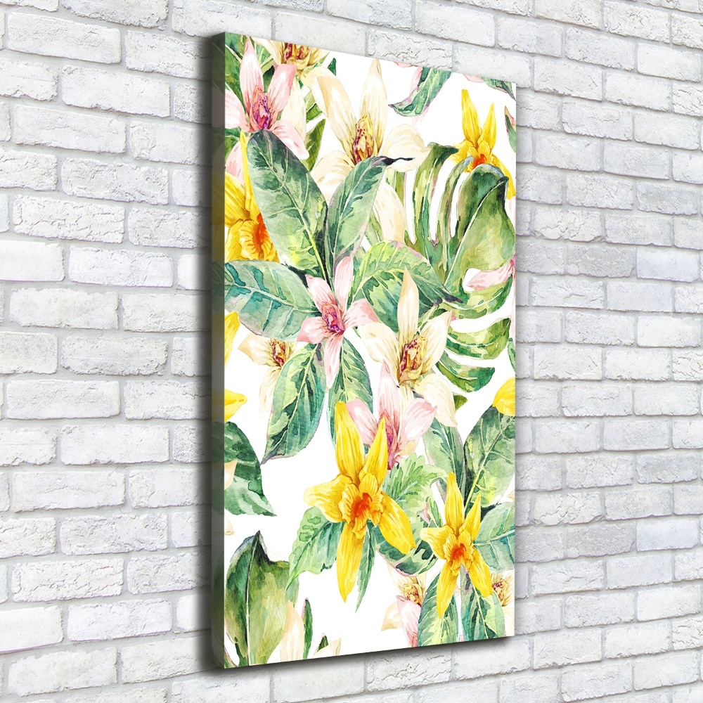 Wall art canvas large Tropical flowers