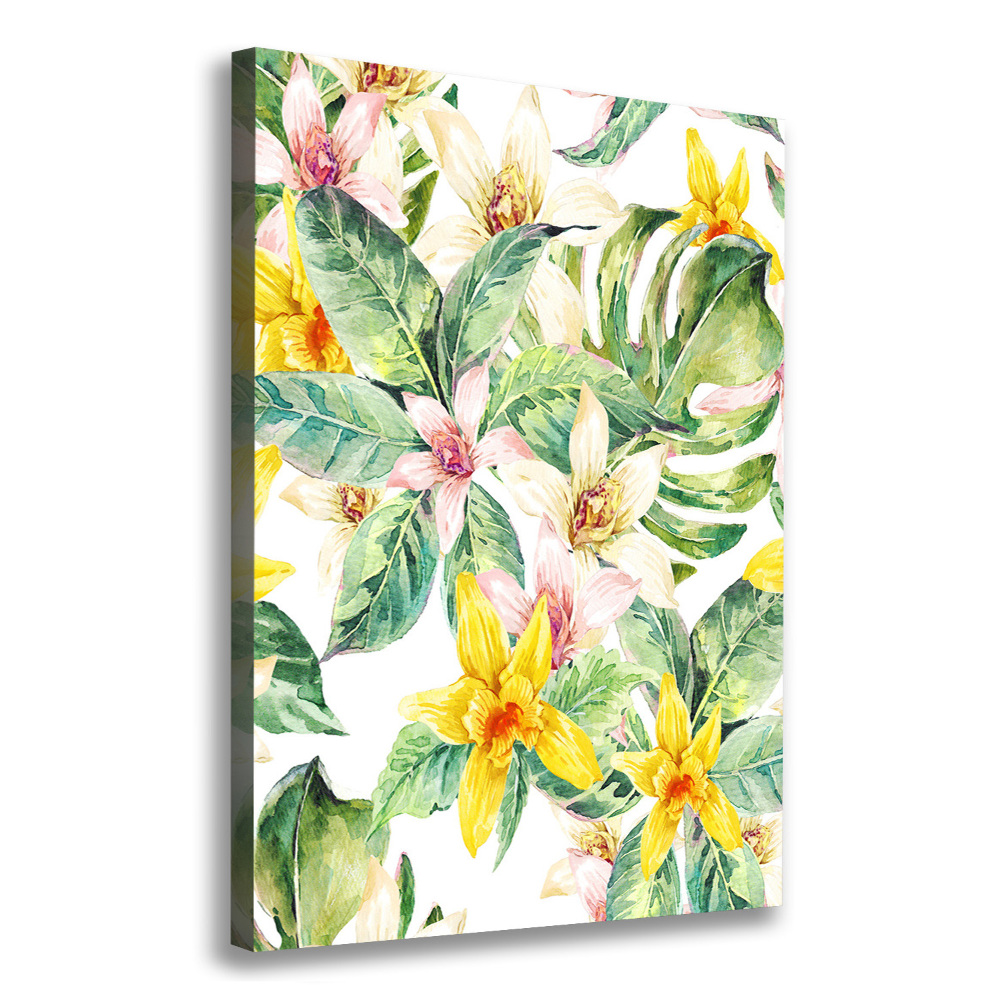 Wall art canvas large Tropical flowers