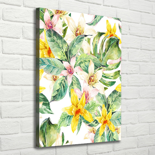 Wall art canvas large Tropical flowers