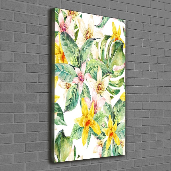 Wall art canvas large Tropical flowers