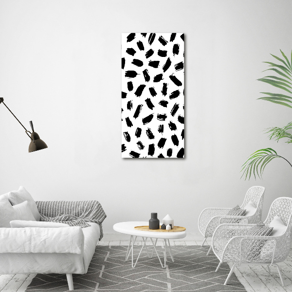 Wall art canvas large Black and white spots