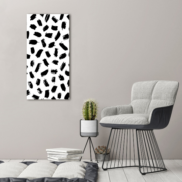 Wall art canvas large Black and white spots