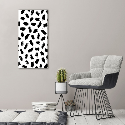 Wall art canvas large Black and white spots