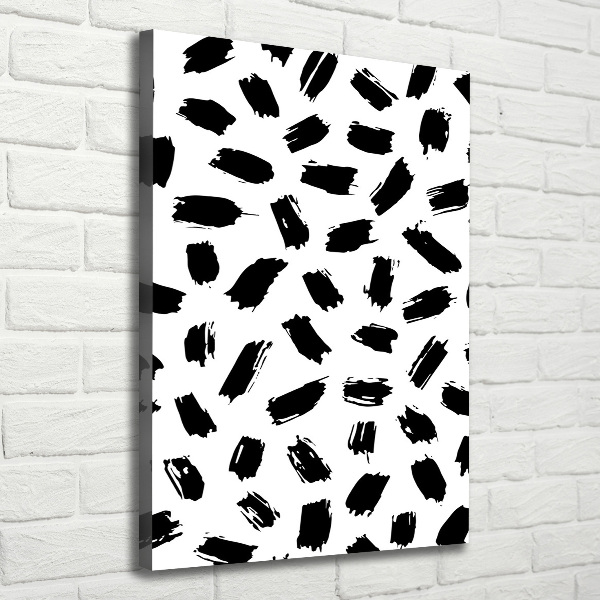 Wall art canvas large Black and white spots