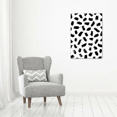 Wall art canvas large Black and white spots