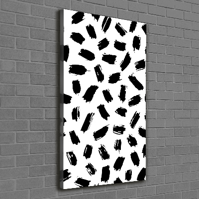 Wall art canvas large Black and white spots