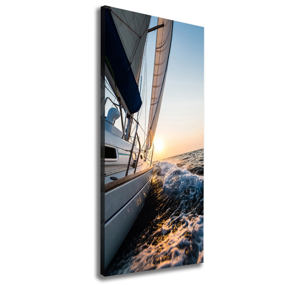 Canvas wall art Yacht at sea