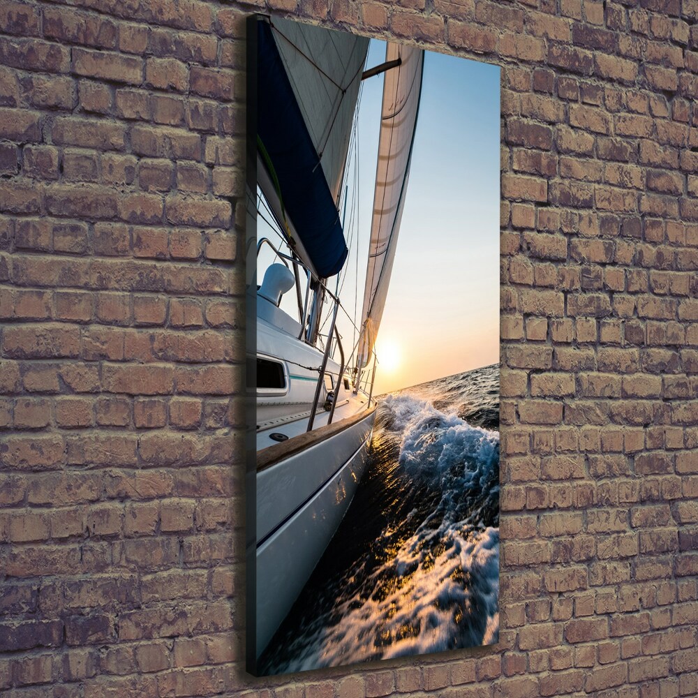 Canvas wall art Yacht at sea