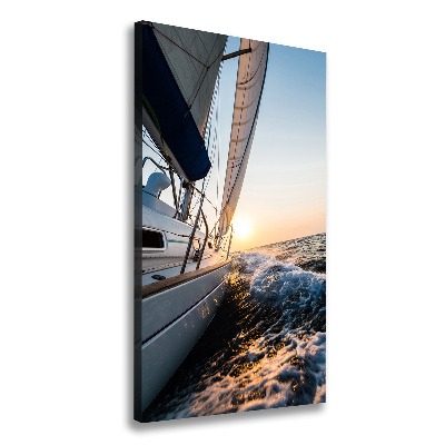 Canvas wall art Yacht at sea