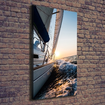 Canvas wall art Yacht at sea