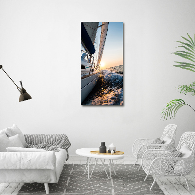 Canvas wall art Yacht at sea