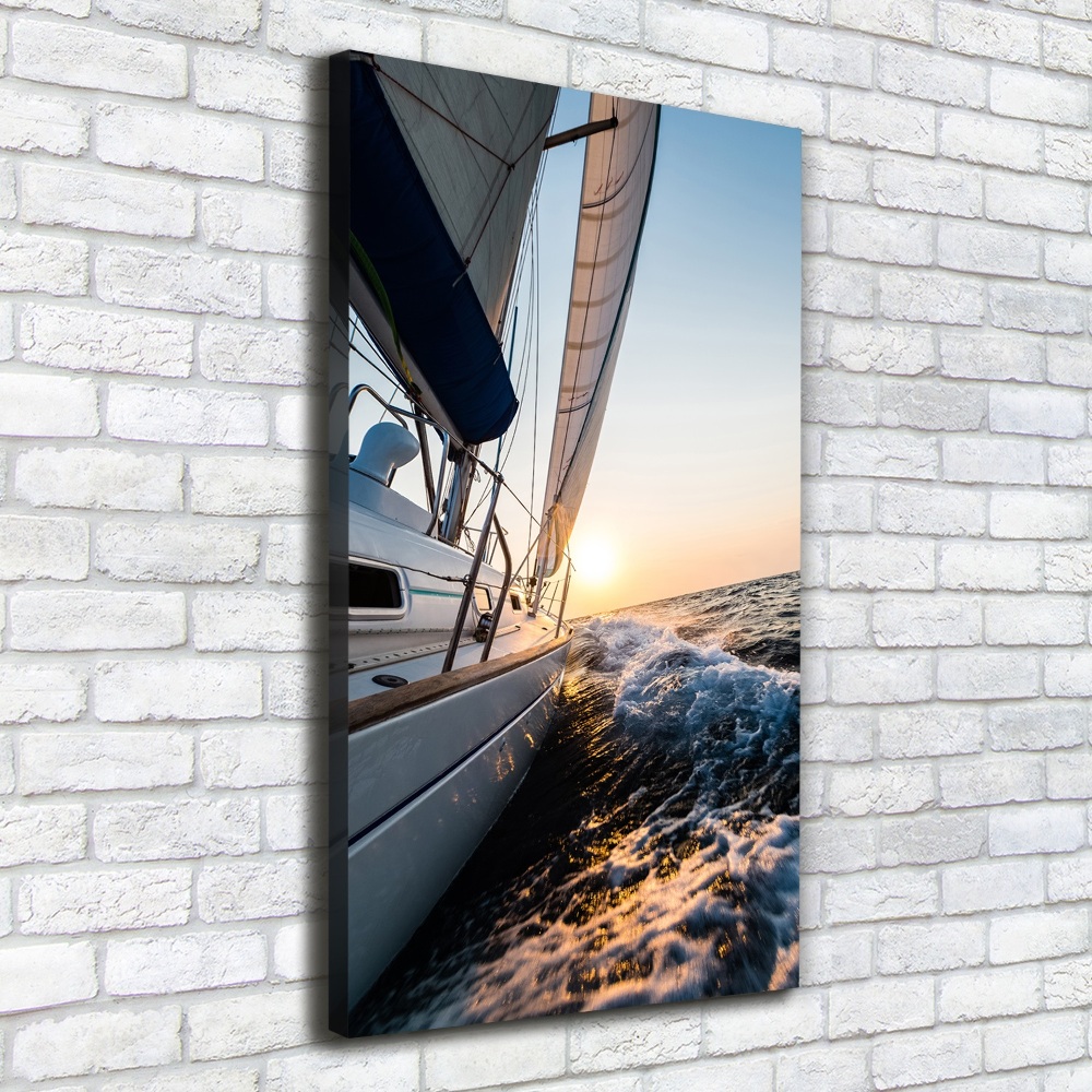 Canvas wall art Yacht at sea