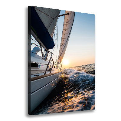 Canvas wall art Yacht at sea