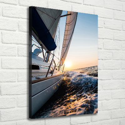 Canvas wall art Yacht at sea