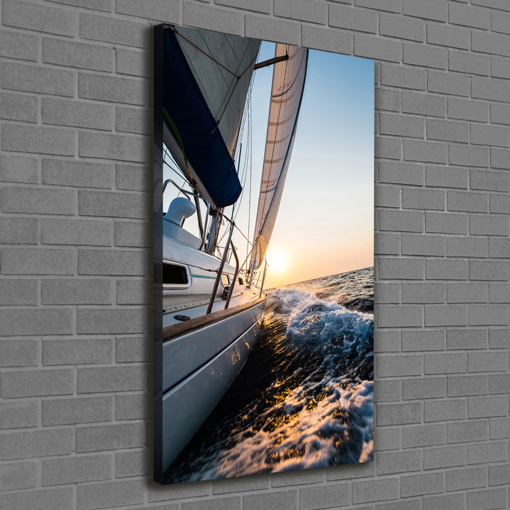 Canvas wall art Yacht at sea