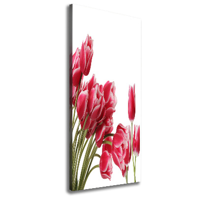 Canvas wall art Red tulips