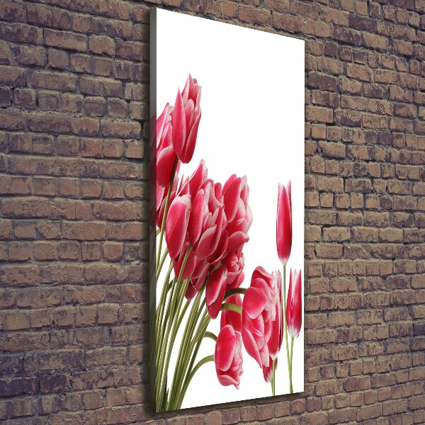 Canvas wall art Red tulips