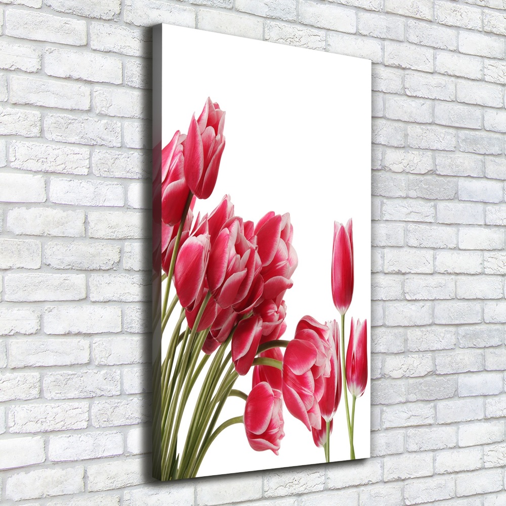 Canvas wall art Red tulips