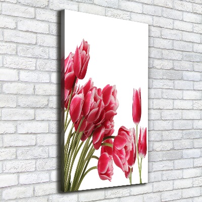 Canvas wall art Red tulips