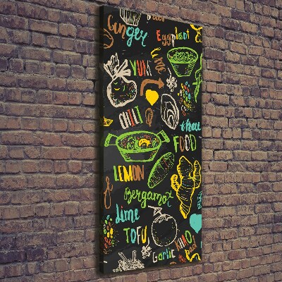 Wall art canvas large Thai dishes