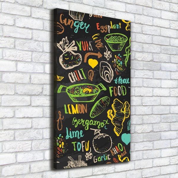 Wall art canvas large Thai dishes