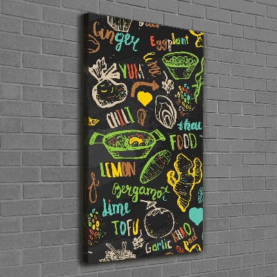 Wall art canvas large Thai dishes