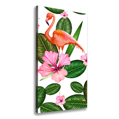 Wall art canvas Flamingos and flowers