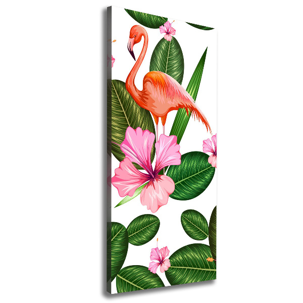 Wall art canvas Flamingos and flowers