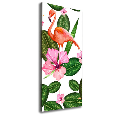 Wall art canvas Flamingos and flowers