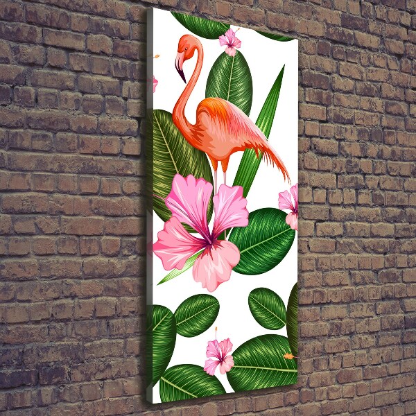 Wall art canvas Flamingos and flowers