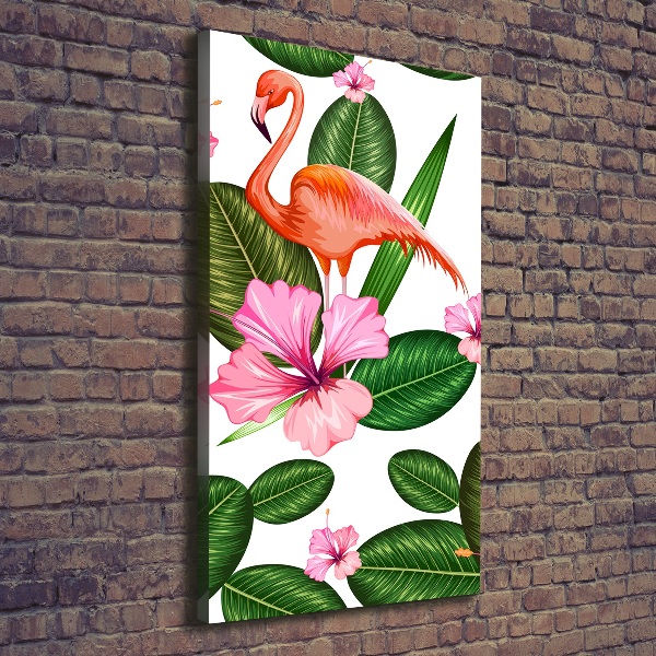 Wall art canvas Flamingos and flowers