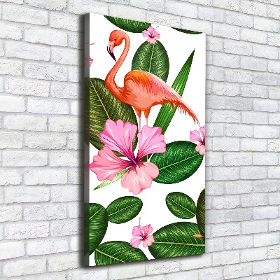 Wall art canvas Flamingos and flowers