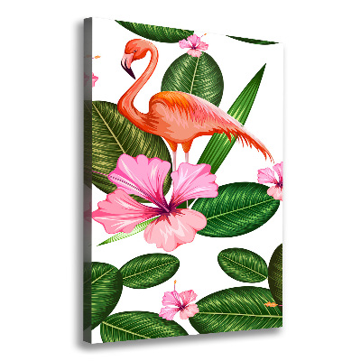 Wall art canvas Flamingos and flowers