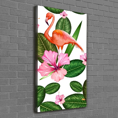 Wall art canvas Flamingos and flowers