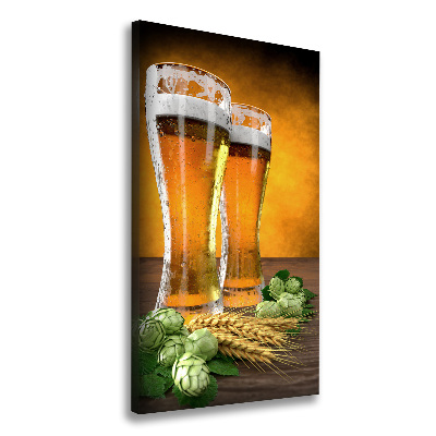 Large canvas wall art Two glasses of beer