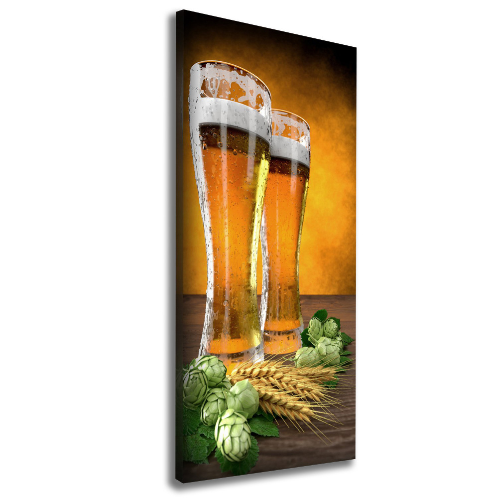 Large canvas wall art Two glasses of beer