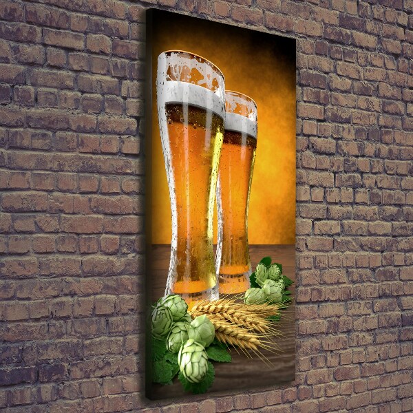 Large canvas wall art Two glasses of beer