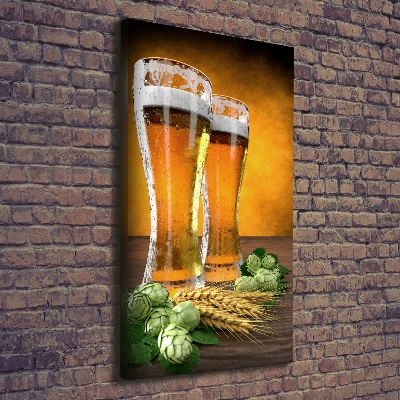 Large canvas wall art Two glasses of beer