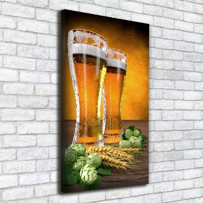 Large canvas wall art Two glasses of beer