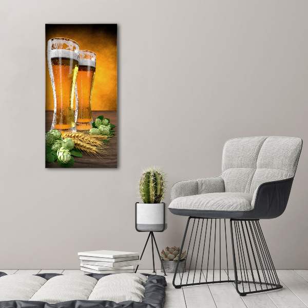 Large canvas wall art Two glasses of beer