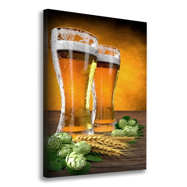 Large canvas wall art Two glasses of beer