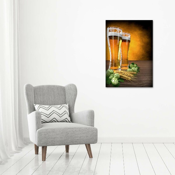 Large canvas wall art Two glasses of beer