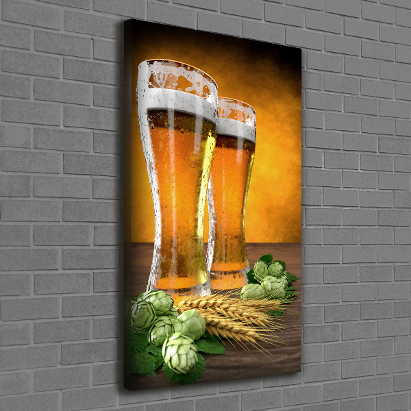 Large canvas wall art Two glasses of beer