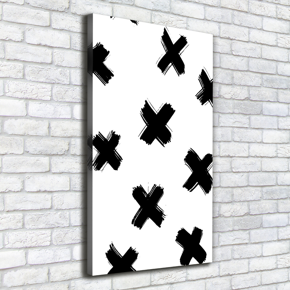 Canvas wall art Black and white spots