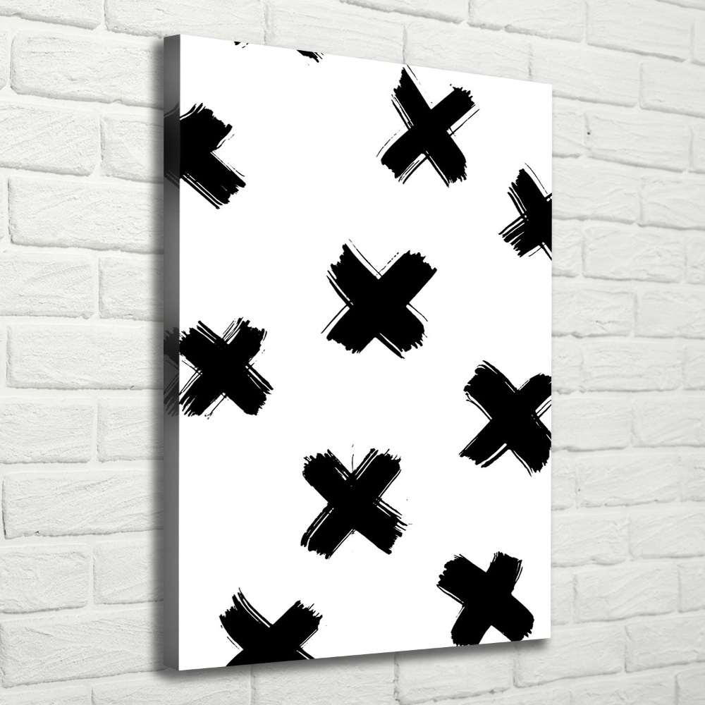 Canvas wall art Black and white spots