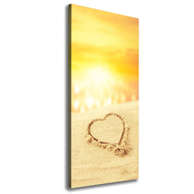 Large canvas wall art Heart on the beach